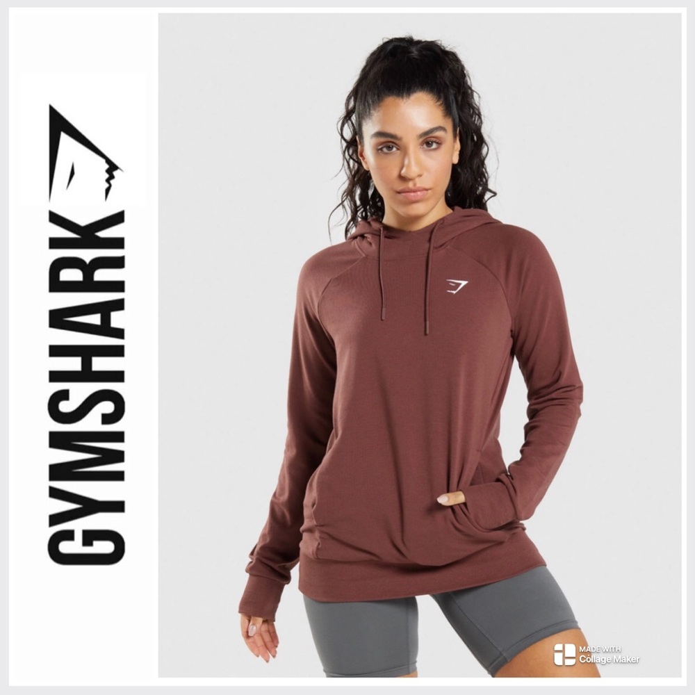 Women’s Gymshark Training Hoodie, Cherry Brown. Size Small